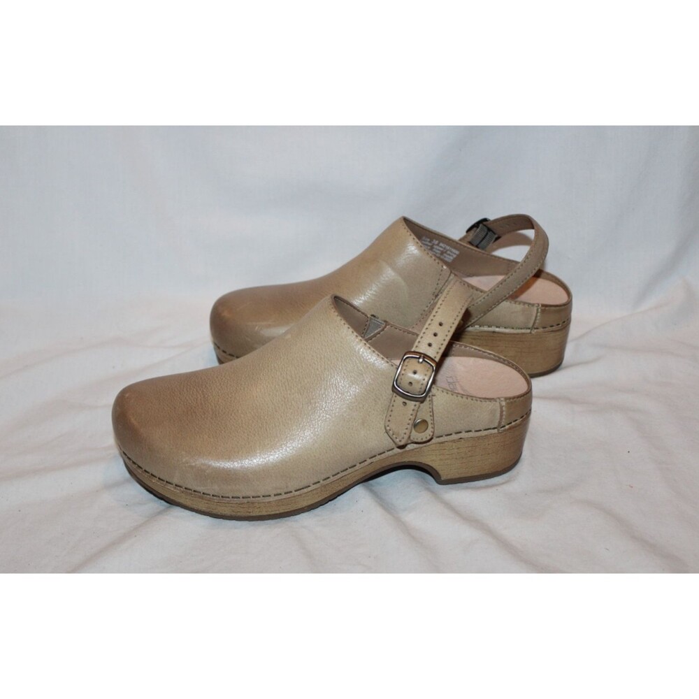 Dansko Size EU 38 Ingrid Leather Slip On Mules Clogs Shoes US 7.5-8 NWOB